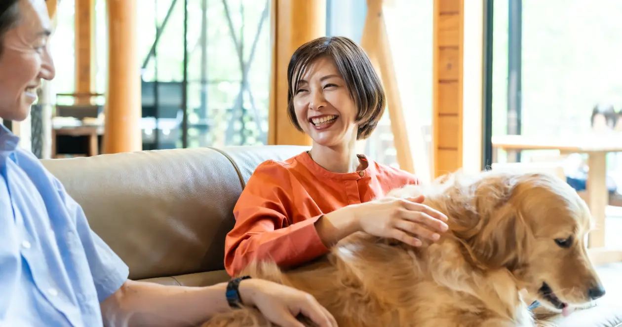 和爱犬一起度过，特别的片刻时光。
